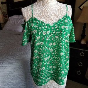 NWOT Monteau Women Green Strappy Off the Shoulder